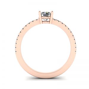 Anello con pavé di diamanti bianchi in oro rosa 18 carati - Foto 1