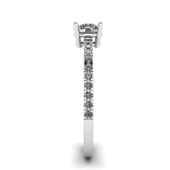Anello con pavé di diamanti bianchi in oro bianco 18 carati,  Ingrandisci immagine 3