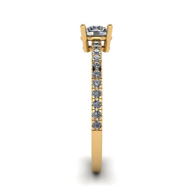 Anello con pavé di diamanti bianchi in oro giallo 18 carati - Foto 2