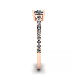 Anello con pavé di diamanti bianchi in oro rosa 18 carati - Foto 2