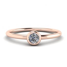 Anello piccolo con diamanti tondi La Promesse in oro rosa