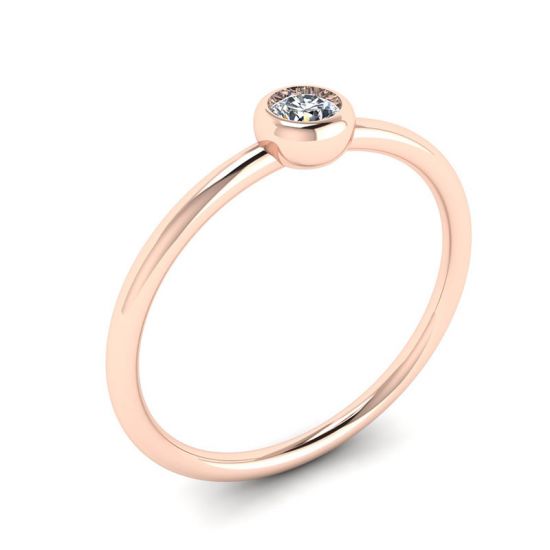 Anello piccolo con diamanti tondi La Promesse in oro rosa,  Ingrandisci immagine 4