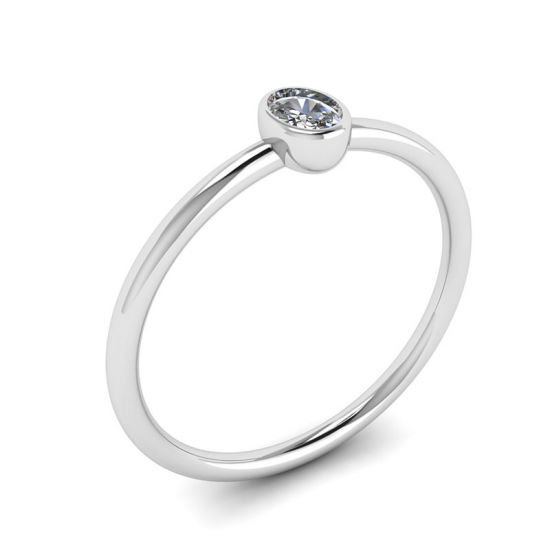 Anello piccolo con diamante ovale La Promesse,  Ingrandisci immagine 4