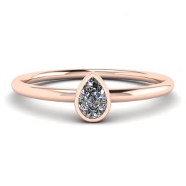 Anello Pera Diamante Piccolo La Promesse Oro Rosa