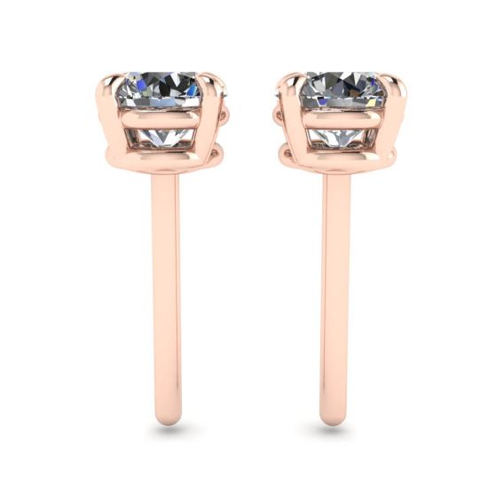 Borchie con diamanti tondi perfetti in oro rosa,  Ingrandisci immagine 2