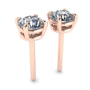 Borchie con diamanti tondi perfetti in oro rosa - Foto 2