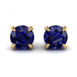 Orecchini classici con zaffiro blu in oro giallo Orecchini classici con zaffiro blu in oro giallo