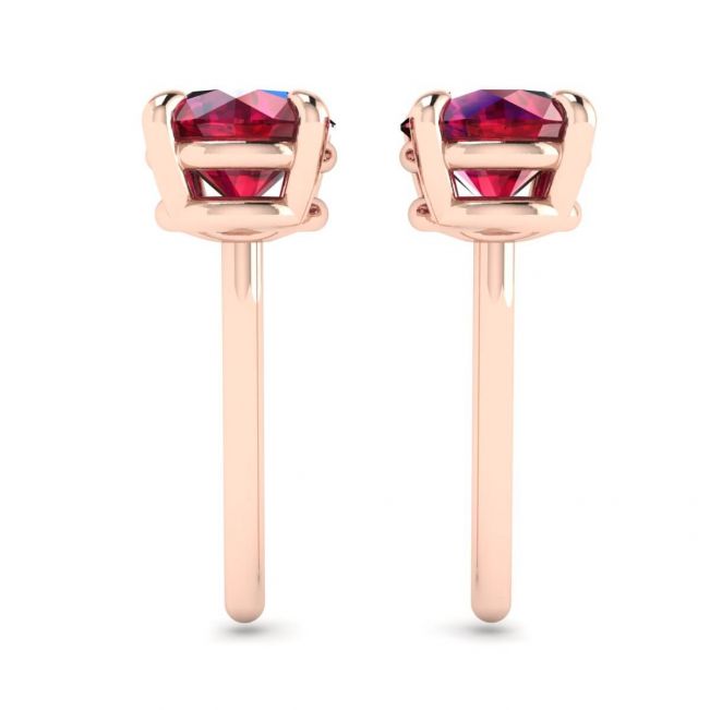 Orecchini a bottone con zaffiro con giacca Halo Diamond staccabile in oro rosa - Foto 1