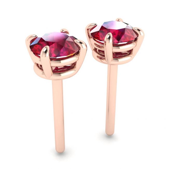 Orecchini a bottone con zaffiro con giacca Halo Diamond staccabile in oro rosa - Foto 2