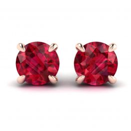 Orecchini a bottone con zaffiro con giacca Halo Diamond staccabile in oro rosa