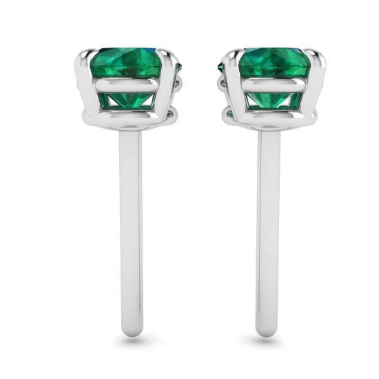 Classici orecchini a bottone con smeraldi,  Ingrandisci immagine 2
