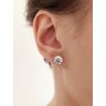 Classici orecchini a bottone con diamanti in oro bianco 18 carati, Immagine 5