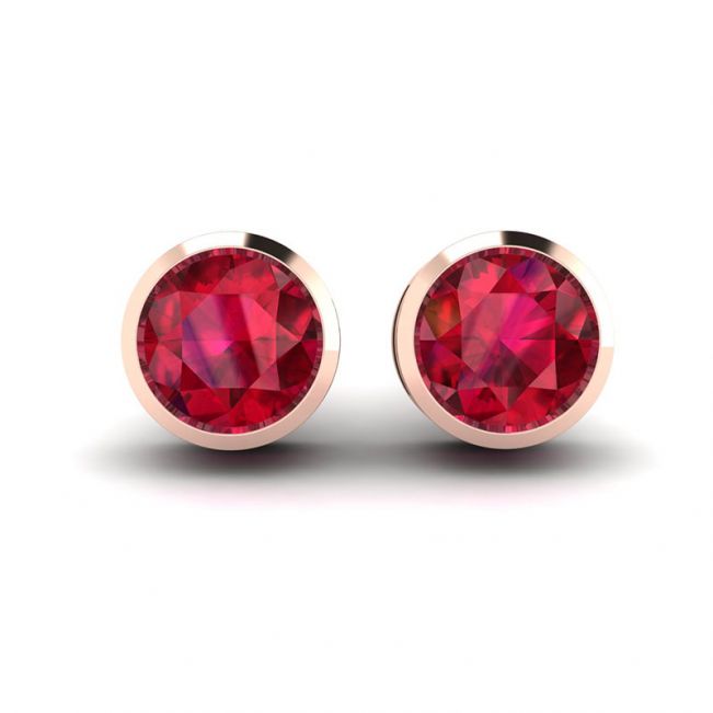 Orecchini Ruby Stud in oro rosa