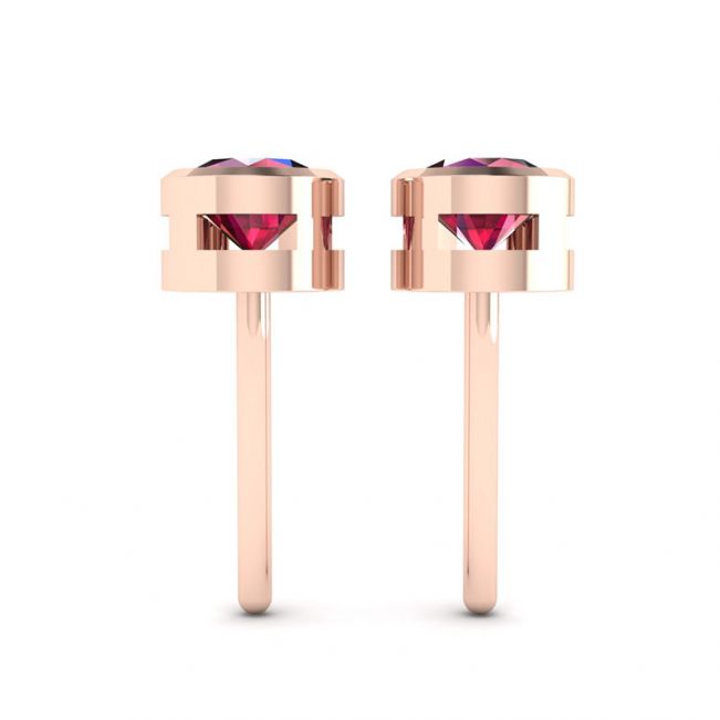 Orecchini Ruby Stud in oro rosa - Foto 1