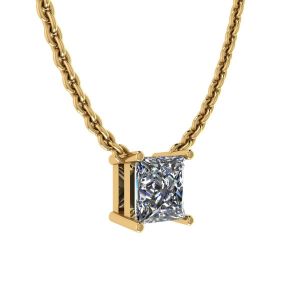 Collana Princess Diamond Solitaire su catena sottile in oro giallo - Foto 1
