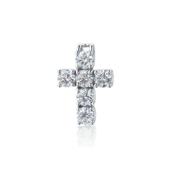 Collana Croce con 6 diamanti, Ingrandisci immagine 1
