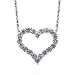 Collana cuore di diamanti in oro bianco 18 carati