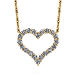 Collana cuore di diamanti in oro giallo 18 carati