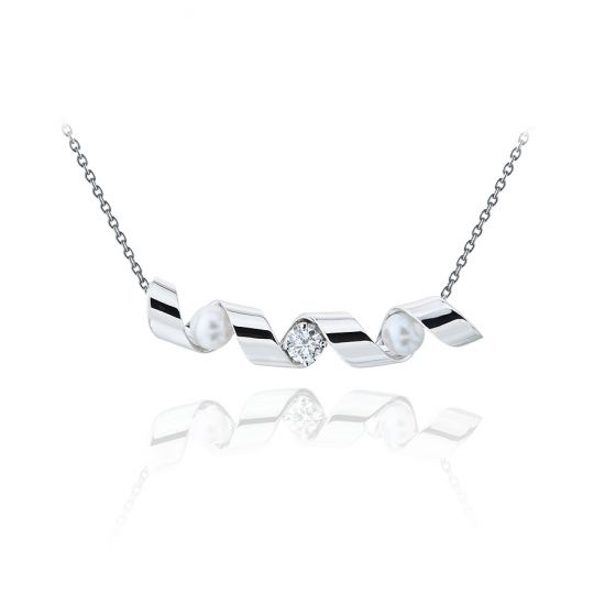 Collana Smile con Diamanti e Perle di Mare - Collezione Ruban, Ingrandisci immagine 1