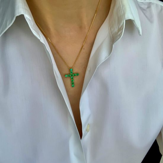 Ciondolo croce di smeraldi,  Ingrandisci immagine 7