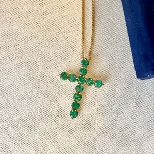 Ciondolo croce di smeraldi - Foto 3
