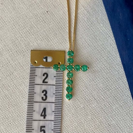 Ciondolo croce di smeraldi,  Ingrandisci immagine 5