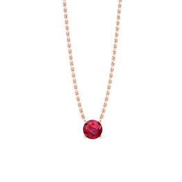 Rubino tondo da 1/2 carato su catena in oro rosa
