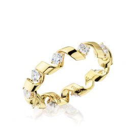 Anello con Diamanti 0,64 ct in Oro Giallo 18K - Collezione Ruban