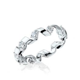 Anello con Diamanti 0,64 ct in Oro Bianco 18K - Collezione Ruban