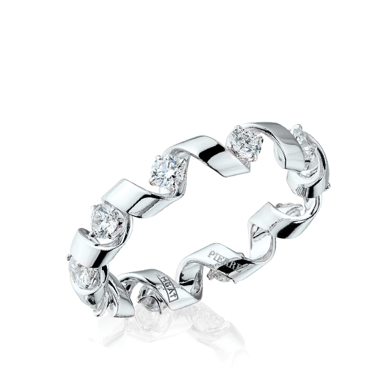 Anello con Diamanti 0,64 ct in Oro Bianco 18K - Collezione Ruban, Immagine 1