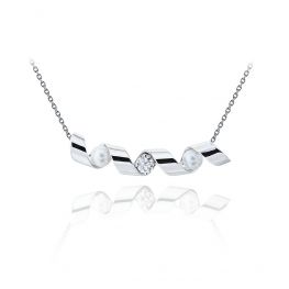 Collana Smile con Diamante ct 0,33 e Perle di Mare - Collezione Ruban Collana Smile con Diamante ct 0,33 e Perle di Mare - Collezione Ruban